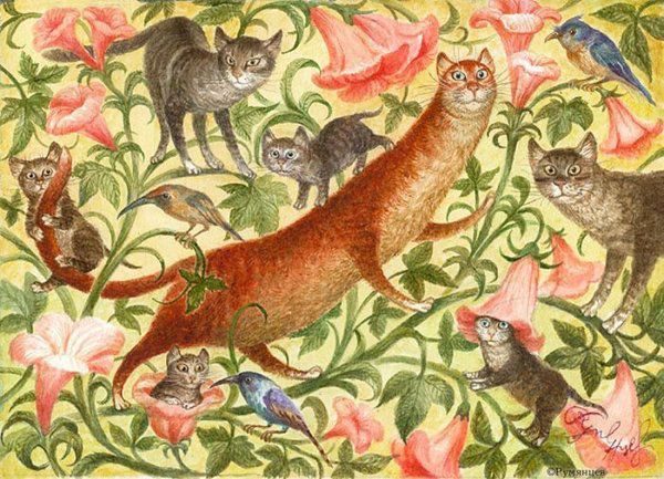 Російський художник створює чудові картини з котами. І ви неодмінно захочете повісити їх на стіну.