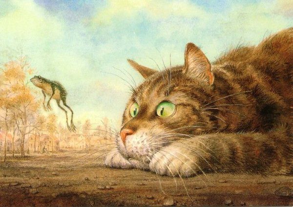 Російський художник створює чудові картини з котами. І ви неодмінно захочете повісити їх на стіну.