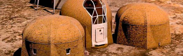 НАСА показало проекти будинків, які побудують на Марсі. На Марсі можуть побудувати шестикутні будинку з бетону, які нагадують бджолині стільники і стримують радіацію.
