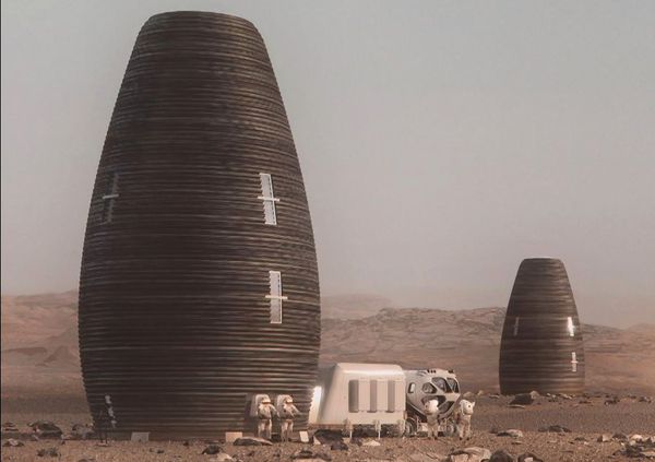 НАСА показало проекти будинків, які побудують на Марсі. На Марсі можуть побудувати шестикутні будинку з бетону, які нагадують бджолині стільники і стримують радіацію.