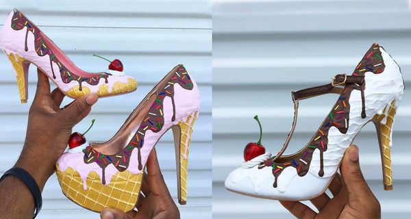 він створює взуття у вигляді десертів, тільки погляньте на це. там є пара за $15 000 000!