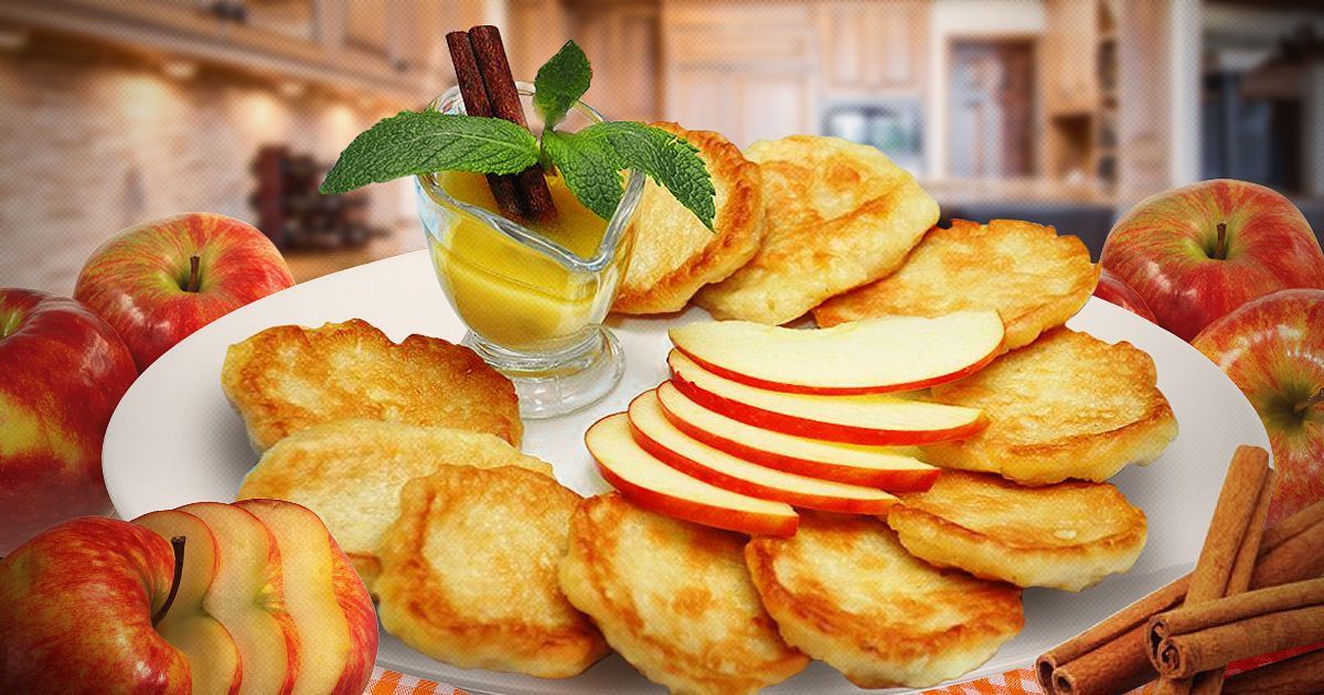 Рецепт дня: рум'яні оладки з яблуками на кефірі