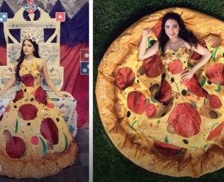 Це плаття-піца неодмінно зачарує кожного, хто його побачить!. Дизайнер по костюмах придумала шедевральний наряд.
