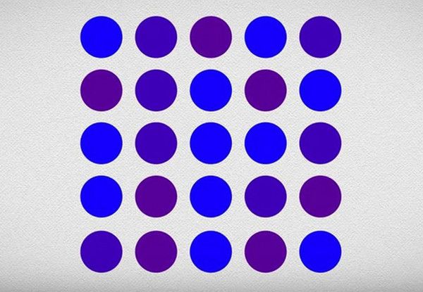 Нова оптична ілюзія, яка доведе, що твоє сприйняття кольорів не таке класне, як ти завжди вважав. Швидше кидай все, що зараз робиш! Інтернету потрібно твоя думка! Точки сині або фіолетові?