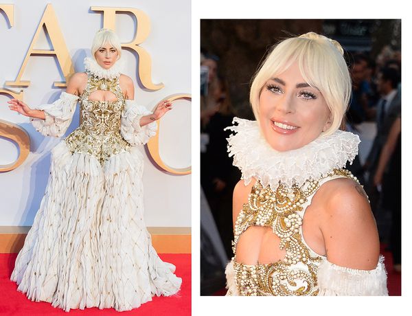 Леді Гага порадувала прихильників яскравим образом. Співачка доповнила сукню високою зачіскою і виразним макіяжем.