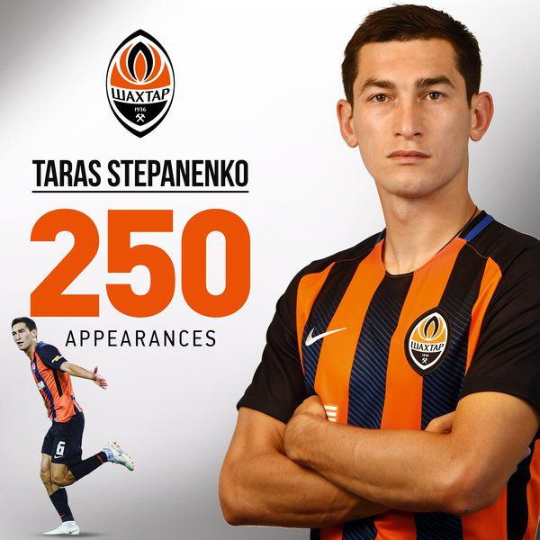 Тарас Степаненко зіграв ювілейний 250-й матч за Шахтар. Український півзахисник Тарас Степаненко відсвяткував ювілейний матч у поєдинку з Карпатами.