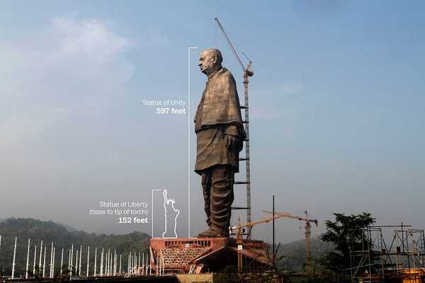 В Індії офіційно відкрилася нова статуя, що досягає у висоту 182 метра і є найвищою в світі. Розміри вражають.