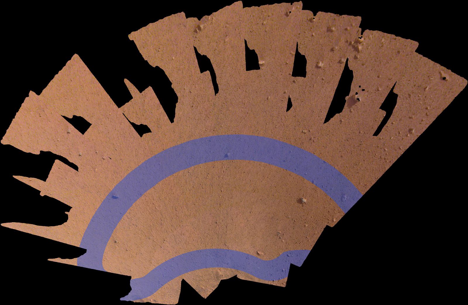 Місцерозташування зонду InSight розгледіли з орбіти. Орбітальний апарат Mars Reconnaissance Orbiter зміг сфотографувати посадочну платформу місії InSight, теплозахисний екран і парашут.