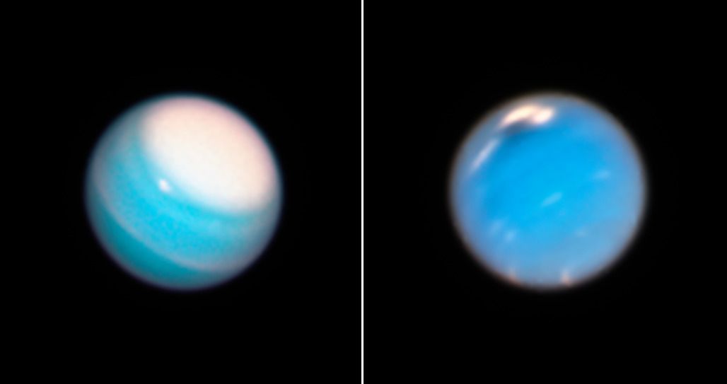 «Габбл» сфотографував велетенську полярну хмару на Урані. І темний шторм на Нептуні.