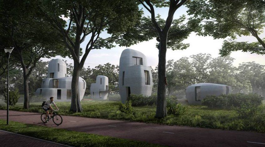 У Нідерландах створять мікрорайон з 3D-друкованих будинків. У голландському місті Ейндховені з'явиться перший з п'яти спроектованих бетонних будинків, віддрукованих на 3D-принтері.