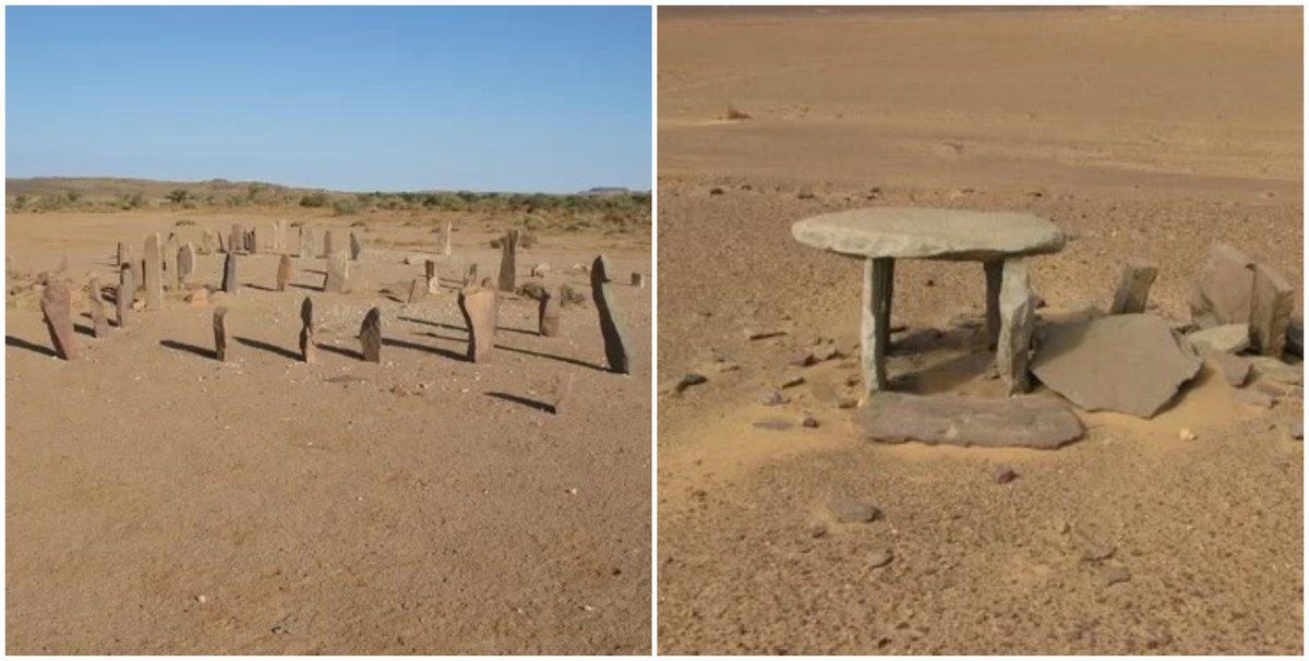 Знайдено сліди невідомої цивілізації в Сахарі. Точне призначення і вік знахідки поки невідомий.