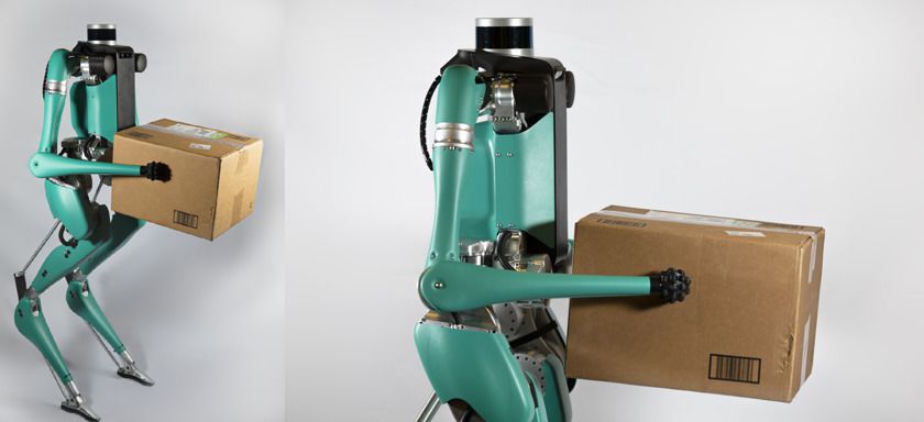 Agility Robotics створила для двоногого робота-кур'єра руки. Він зможе носити коробки, утримувати рівновагу і вставати при падінні.