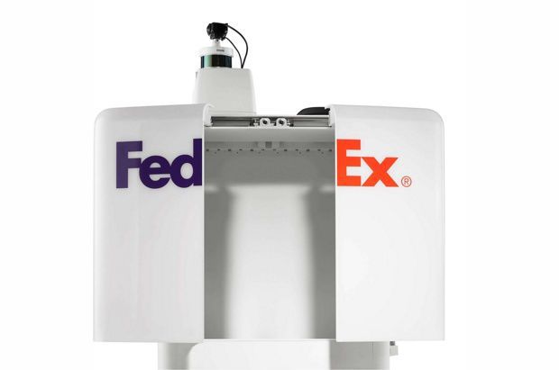 FedEx створили робота для доставки посилок. Він може їздити по сильних схилах і сходах.