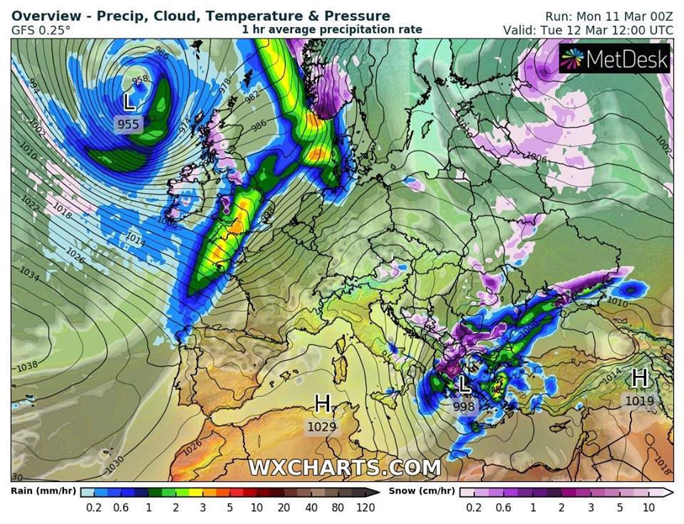 Прогноз погоди на вівторок, 12 березня - місцями пройде сніг. Погода в Україні налагодиться 12 березня. Штормовий вітер стихне і прийде потепління - в Києві очікується до +6 градусів тепла.