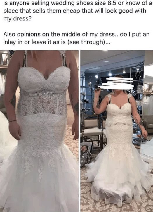 Користувачі Facebook порадили нареченій спалити весільну сукню, яка погано сидить. Що ж, можливо краще заздалегідь дізнатися, що твоя сукня погано виглядає, ніж потім переглядати весільні знімки і шкодувати, що вибрала такий невдалий наряд.