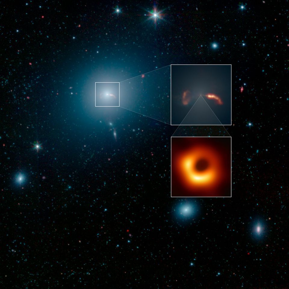 «Спітцер» зафіксував ударну хвилю невидимого джета галактики М87. Телескоп побачив ударну хвилю, що утворилася через взаємодії джета з міжзоряним середовищем.