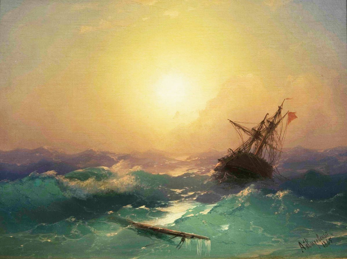 На затонулому в Криму кораблі знайдена картина Айвазовського. Корабель був знайдений біля мису Тарханкут на заході Кримського півострова.