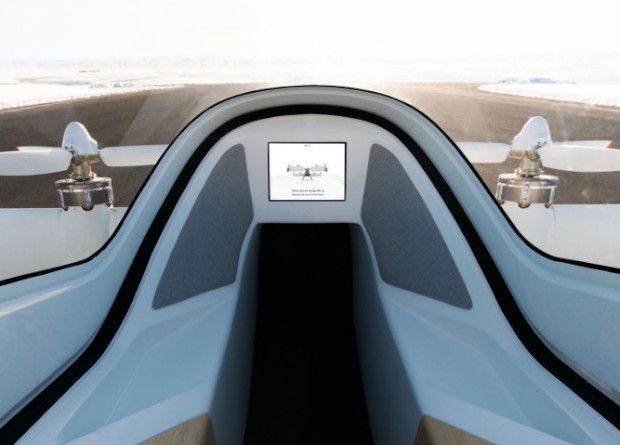 Airbus показав салон аеротаксі проекту Vahana. У салоні встановлено одне крісло і один екран.