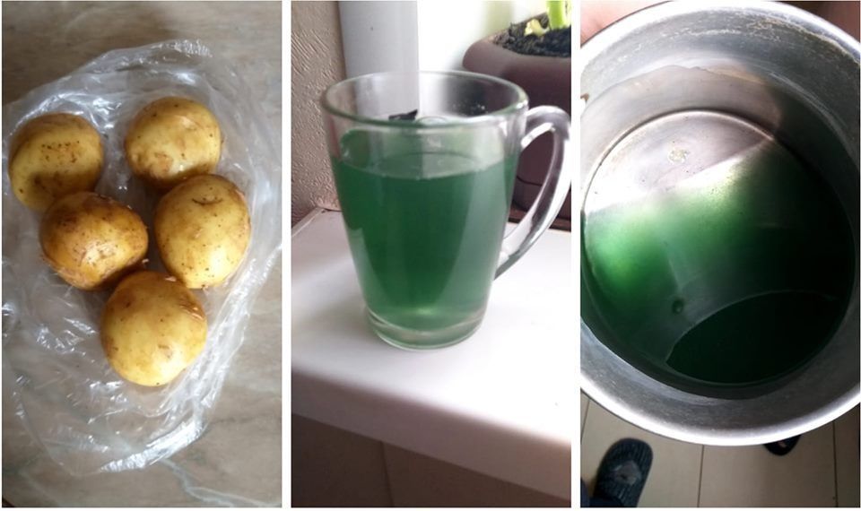 Обережно з ранньою картоплею! В ній може знаходитися небезпечна речовина. Житель Лисичанська показав зелену воду після варіння молодої картоплі.