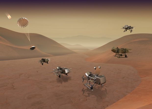 НАСА відправить на супутник Сатурна Титан октокоптер. Старт місії запланований на 2026 рік, а прибуття до Титану — на 2034 рік.