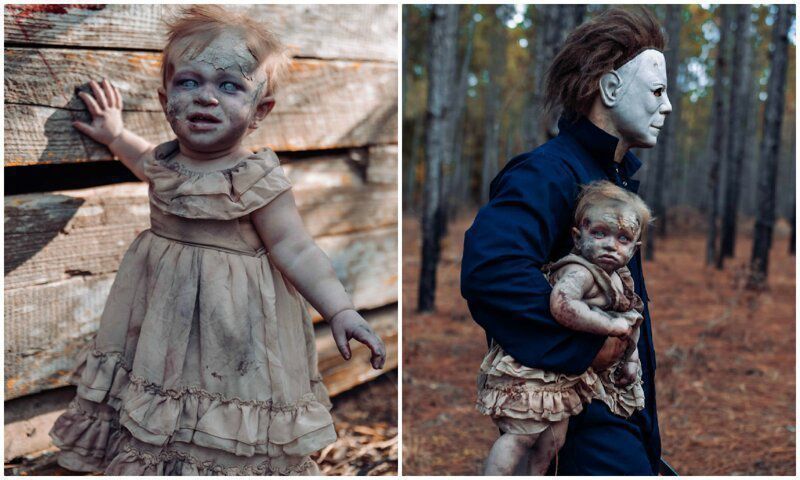 Специфічне почуття прекрасного: дитина в образі ляльки-зомбі стала героїнею фотосесії у стилі фільмів жахів. Мати перетворила дочку на зомбі заради моторошної фотосесії.