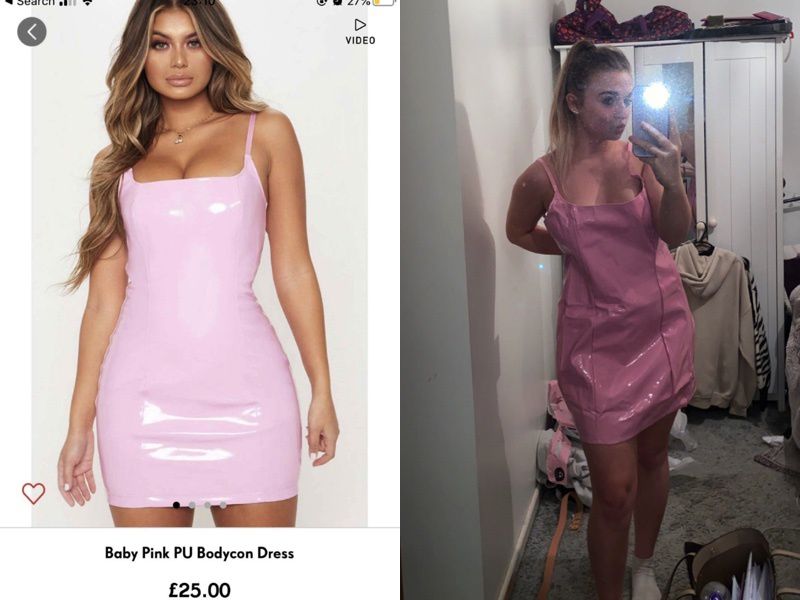 Дівчина замовила через інтернет сексуальну рожеву сукню, але отримала рожевий сміттєвий пакет. Але виявилося не все так просто і сукню треба було лише застібнути, щоб вона виглядала, як на фото.