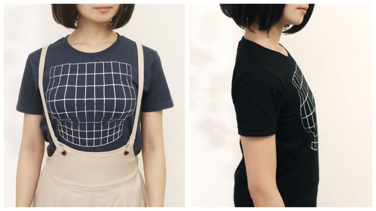 Японський бренд жіночого одягу випустив футболку, яка збільшує об'єм грудей. Вся справа в оптичній ілюзії.