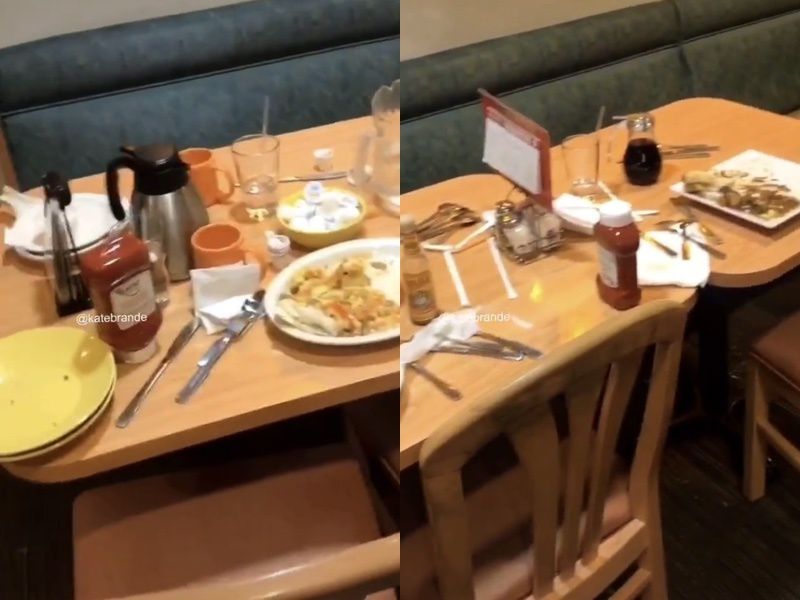 Офіціантка наочно показала різницю поколінь на прикладі того, в якому стані вони залишили свої столи. Це досить іронічно.