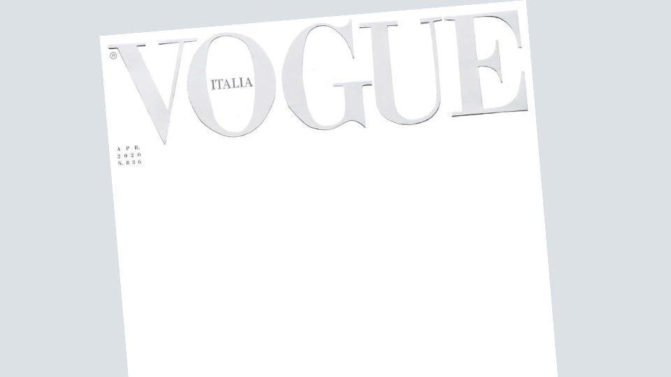 Вперше в історії: квітневий номер Vogue Італія, вийшов з порожньою обкладинкою. Порожній білий аркуш символізує новий початок і перемогу.