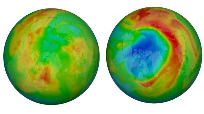 Найбільша арктична озонова діра затягнулася сама по собі. Але скорочення шкідливих викидів у світі з-за пандемії до зникнення цієї діри відношення не має, вона затягнулася сама по собі.