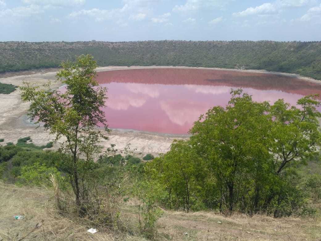 Кратерне озеро в Індії за ніч змінило свій колір і стало рожевим. Експерти пояснили це явище рівнем солоності і наявністю водоростей у воді.