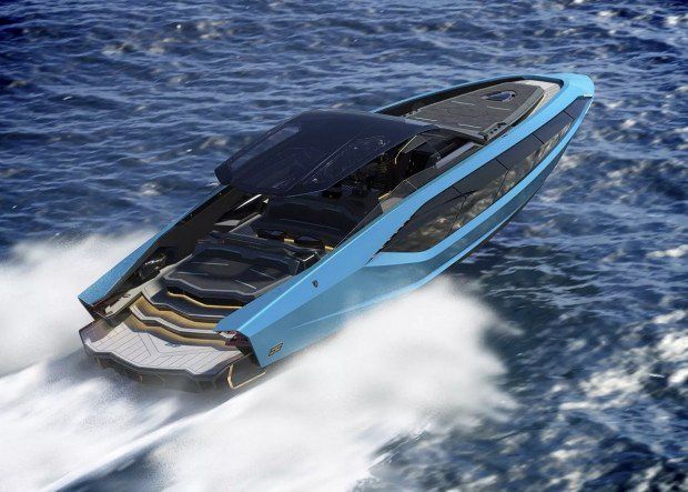 Lamborghini тепер і на воді: італійці представили незвичайну новинку — швидкісний катер на 4000 кінські сили. Італійська компанія Lamborghini вирішила розширити свій бренд і на човни.