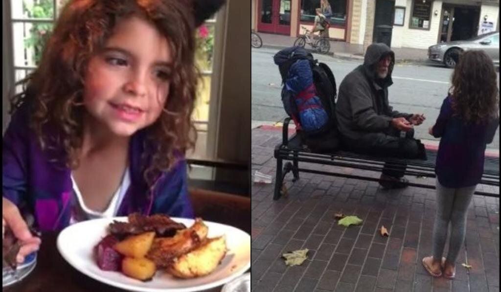 Дівчинка думала, що просто поділилася обідом з безпритульним — насправді цим вчинком вона повністю змінила його життя. Зворушлива історія.