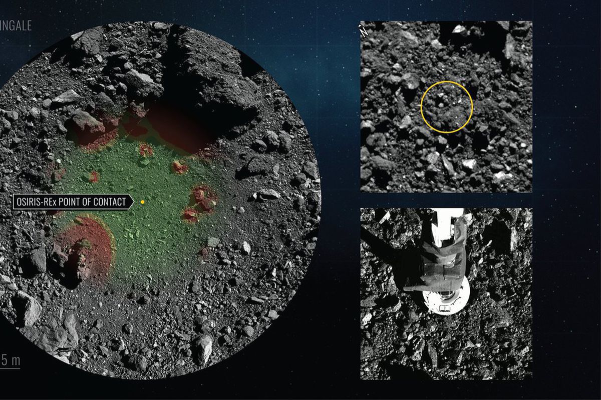 NASA показало відео з успішним забором зразків з астероїда Бенну. Запис торкання маніпулятора поверхні астероїда вже назвали "епохальним", адже астероїд знаходиться за сотні мільйонів кілометрів від Землі.