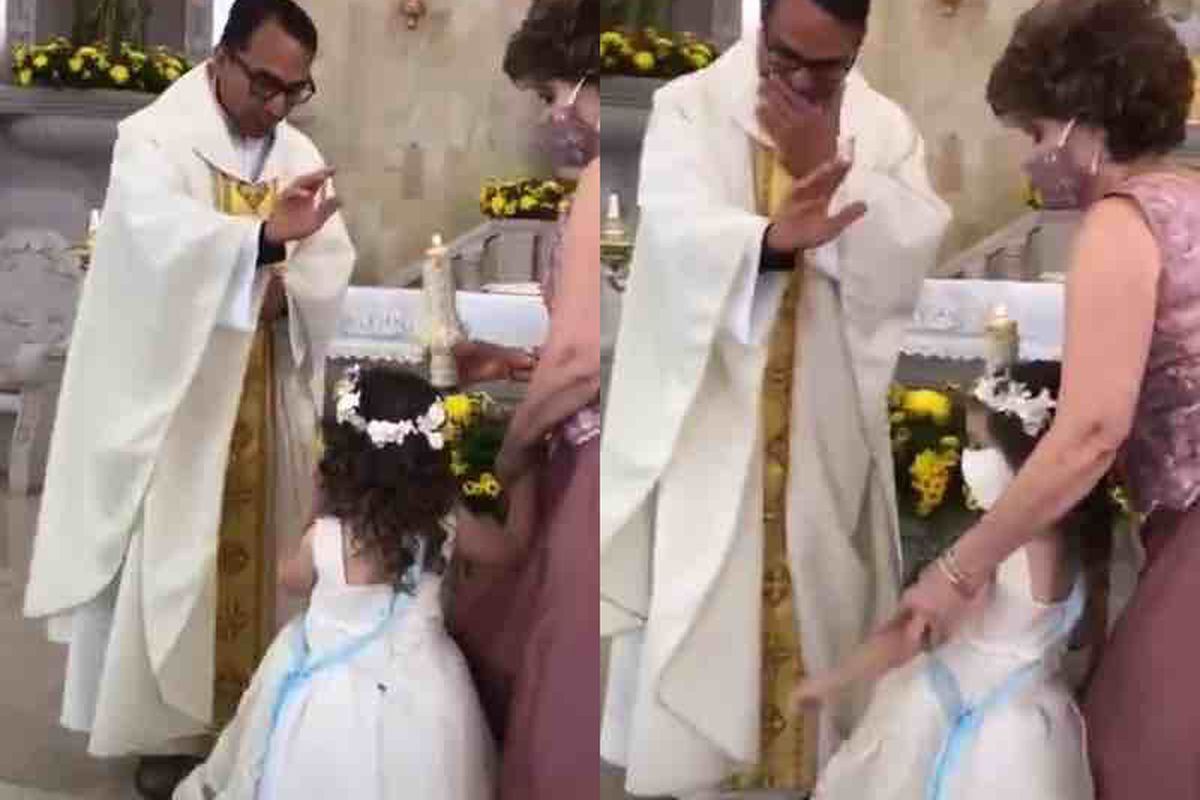 Дівчинка повернула церковний обряд на 180 градусів: вона сама благословила священника. Та ще й таким кумедним способом. Відео з іспанської церкви з маленькою дівчинкою підкорило користувачів мережі по всьому світу.