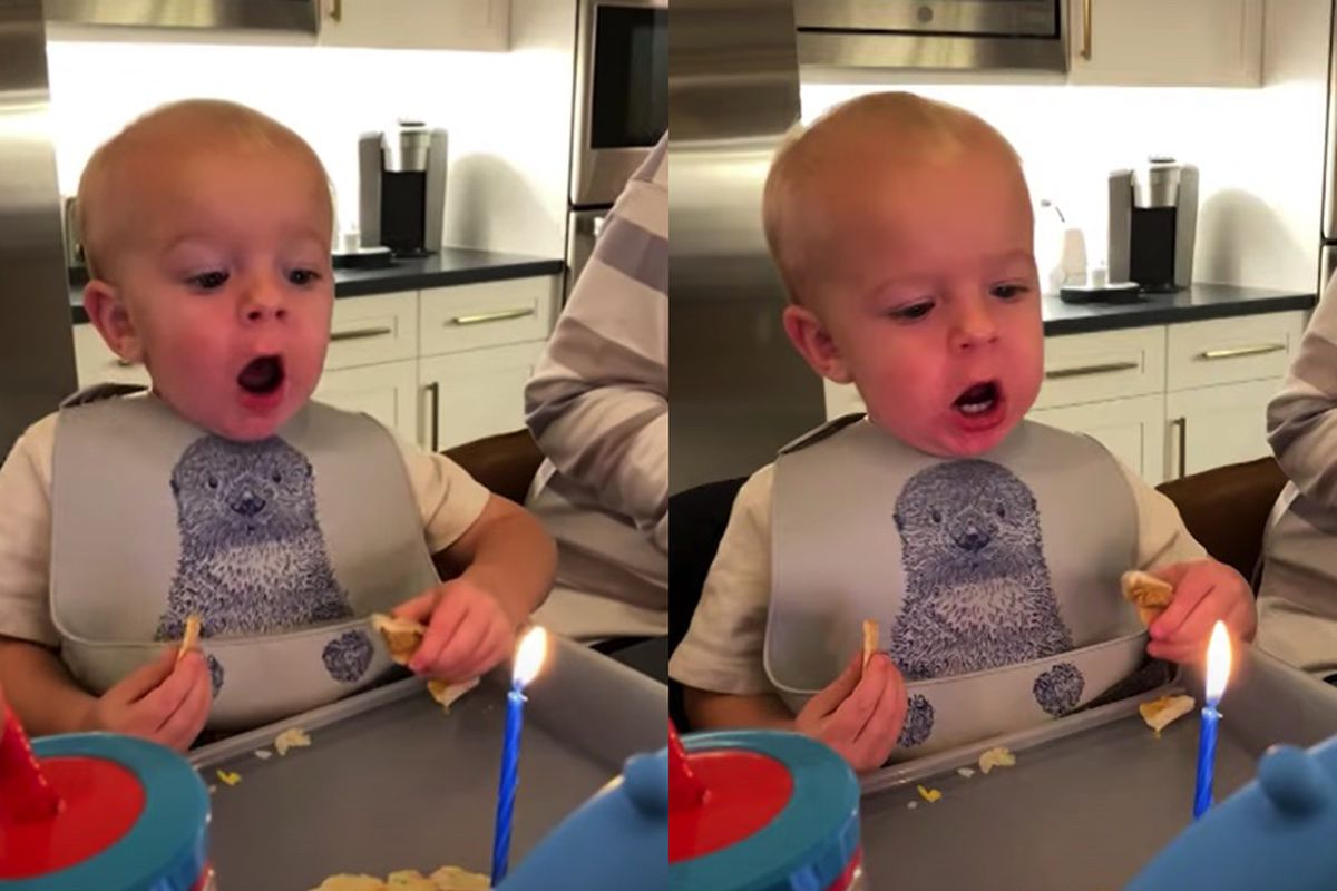Відео, на якому малюк намагається задути свічку насмішило мережу. Неможливо не посміхатися!