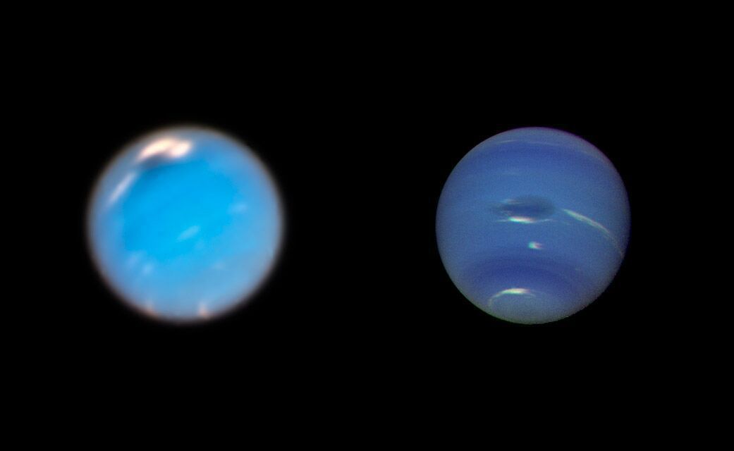 Астрономи помітили незвичайну поведінку темної плями на Нептуні — вона різко змінила напрямок. Вчені стежать на штормом вже кілька років.