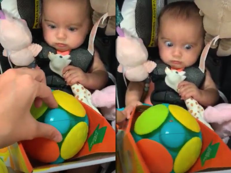 Дівчинка так кумедно відреагувала на іграшку, що батьки не могли їй її не купити. Сміховинне відео.