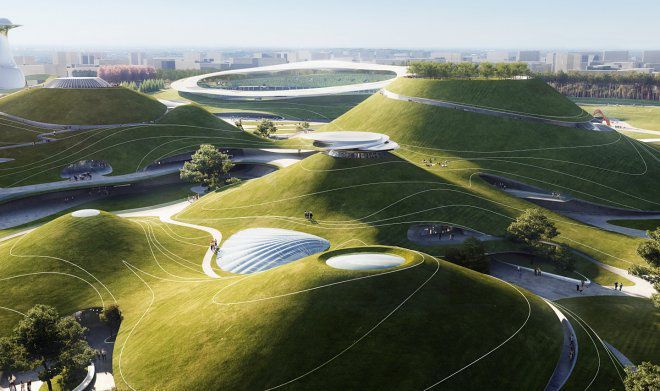 У Китаї збудують найбільший у світі спортивний комплекс, який буде мати форму пагорбів. Сучасна будівельна технологія у поєднанні з природним ландшафтом.