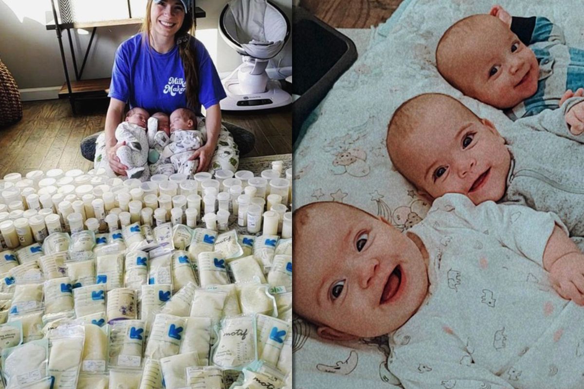 Мама трійнят показала скільки молока вона зціджує, щоб їх нагодувати — і здивувала користувачів інтернету. Мати-героїня!