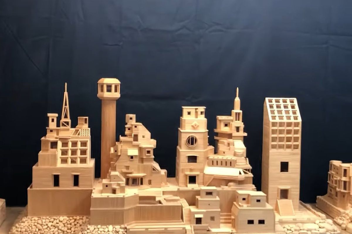 Американський художник Боб Морхед побудував місто з 425000 зубочисток. Для майстра створення різних споруд є основним хобі.