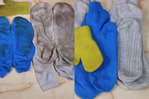 Брудні кольорові шкарпетки можна відіпрати дуже просто і за копійки