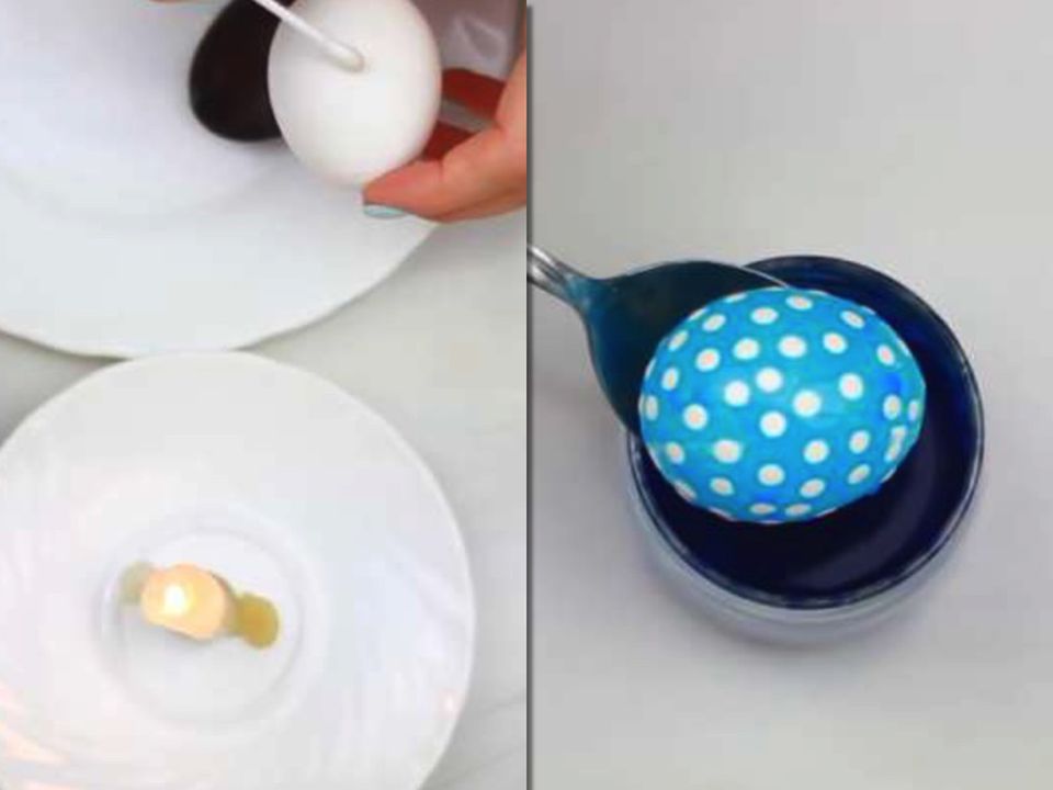 Хитрий спосіб фарбування великодніх яєць в горошок — ошатно й оригінально. Знадобиться всього пара хвилин!