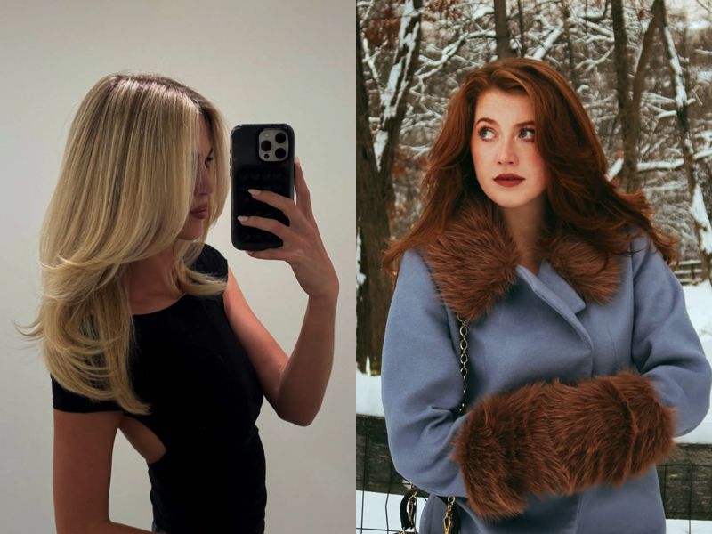 Стильні варіанти фарбування волосся для оновлення образу: світлий блонд та насичений мідний відтінок.